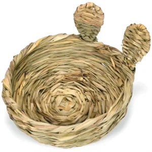 Rabbit Grass Bed Cages Handcraft Woven Hay Bed for Guinea Pig Squirrel Small Animal Half Opening Style Pet Supplies Enclosure