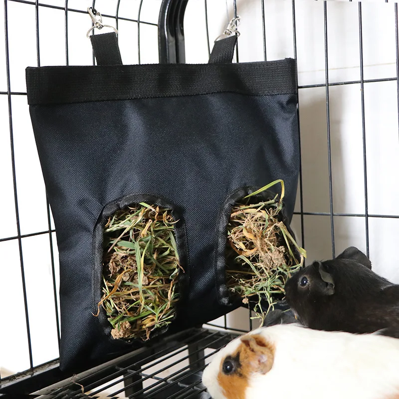 Rabbit Hay Feeder Pet Bag Carrot Hanging Small Animal Hay Feeder Bag Feeding Bowls for Grass and Food Pet Supplies