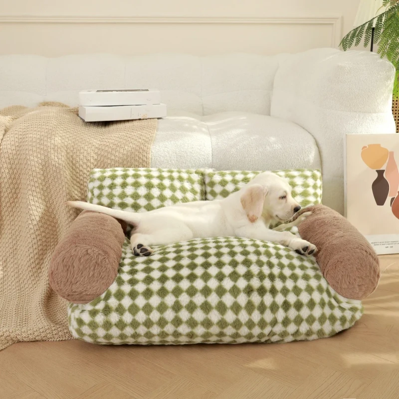 Rabbit Plush Pet Sofa Bed High Weight Warm Comfortable Dog Bed Removable Washable Cat Bed