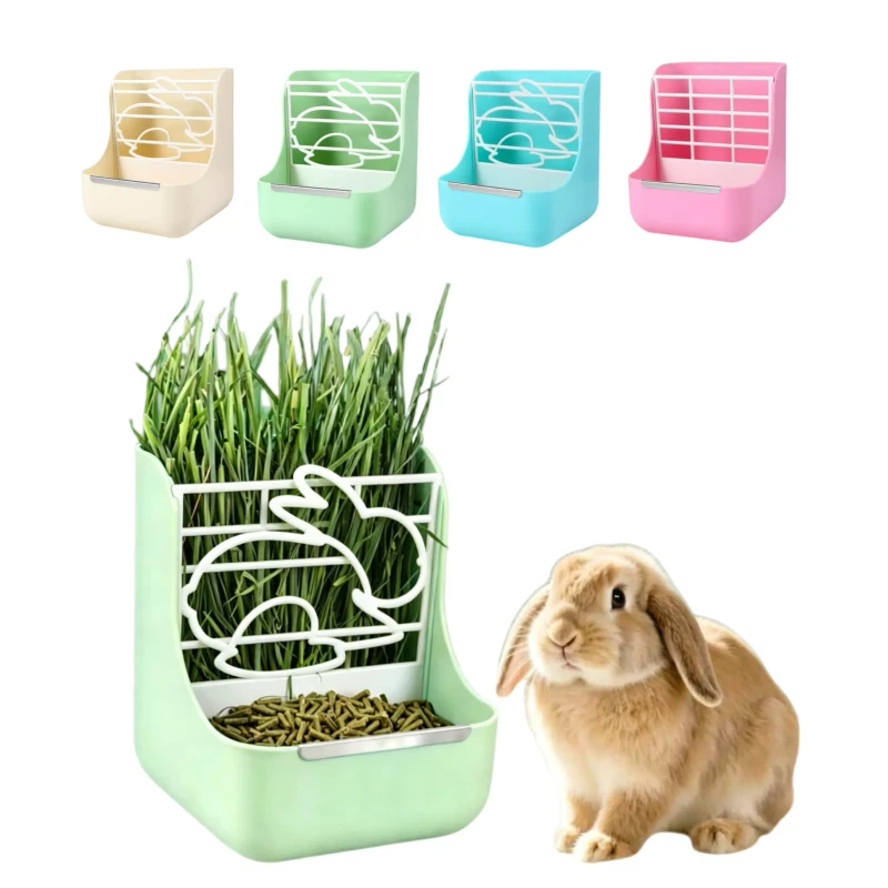 Rabbit Supplies Dual Use Square Food Basin Fixed Anti Bite Plastic Insert Waterproof