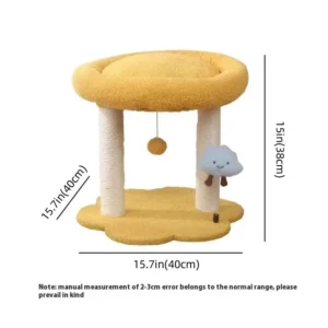 Rabbit ear Double Layer Round Nest Style Cat Tree Integrated Cat Bed Sisal Scratching Post Interactive Climbing Toys Ready Stock