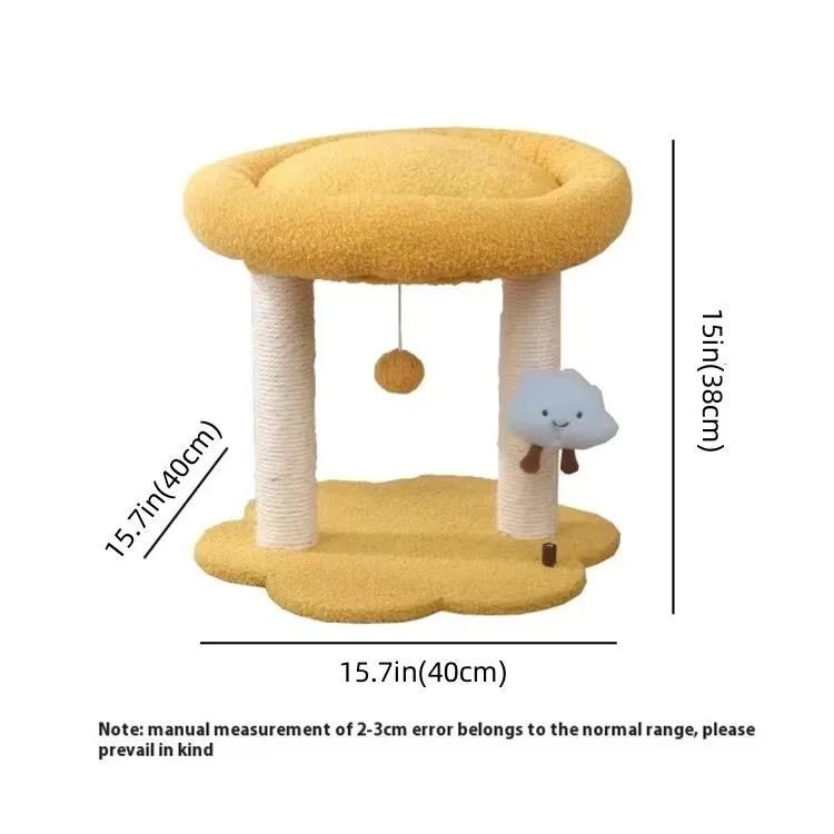 Rabbit ear Double Layer Round Nest Style Cat Tree Integrated Cat Bed Sisal Scratching Post Interactive Climbing Toys Ready Stock
