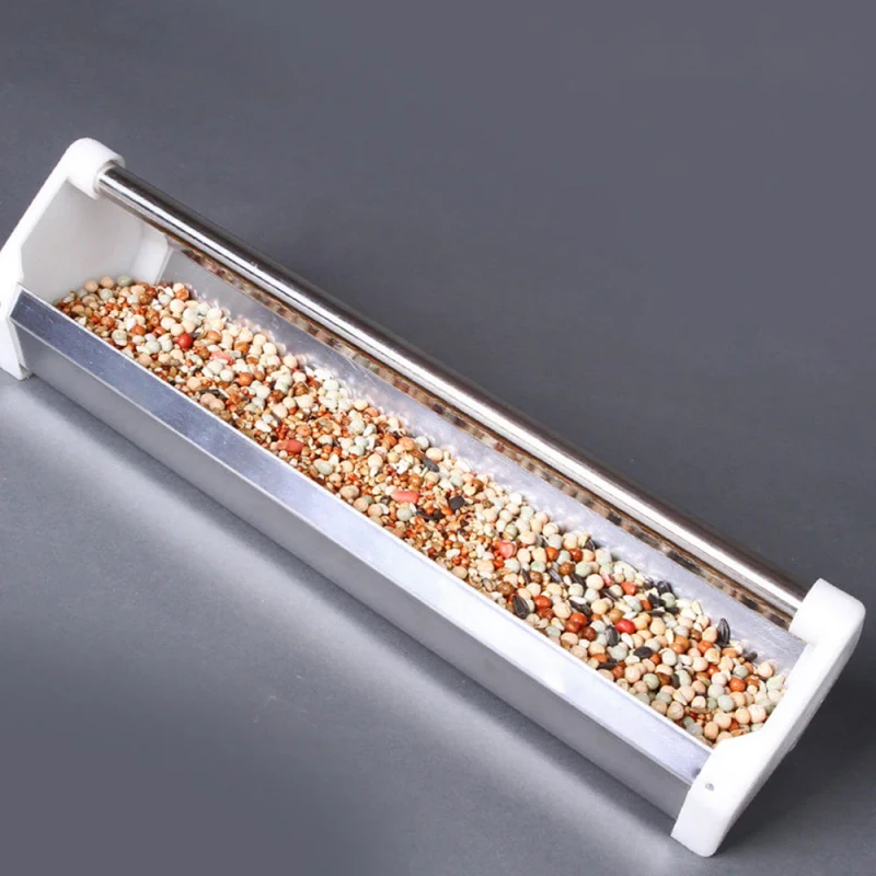 Racing Homing Pigeon Supplies Long Type Stainless Steel Trough Automatic Sturdy Durable Bird Food Feeder