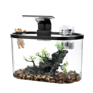 Radius Desktop Glass Nano Aquarium Kit with LED Light and Internal Filter for Shrimp Small Fish Outdoor Use