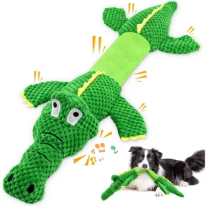 Realistic Long Crocodile Plush Dog Toy Squeaky Interactive Puzzle Tug of War Chew Toy for Teeth Cleaning Dog Toys Pet Supplies