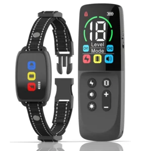 Rechargeable Dog Collar Smart Bark Stopper LCD Display 3 Modes Anti-Bark Control Electric Shock for Pet Training