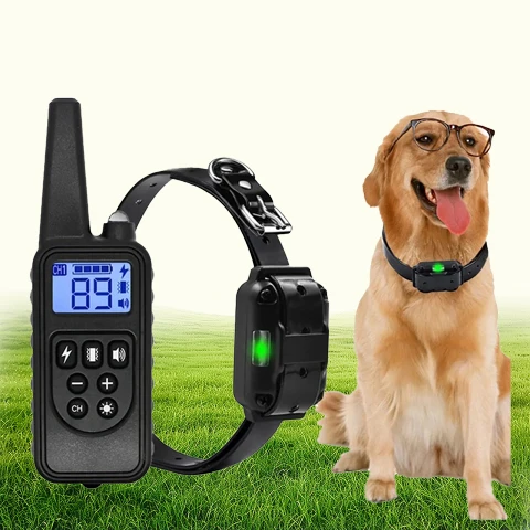 Rechargeable Dog Training Collar Features Static Shock Vibration and Tone Beep Correction for All Breed Sizes