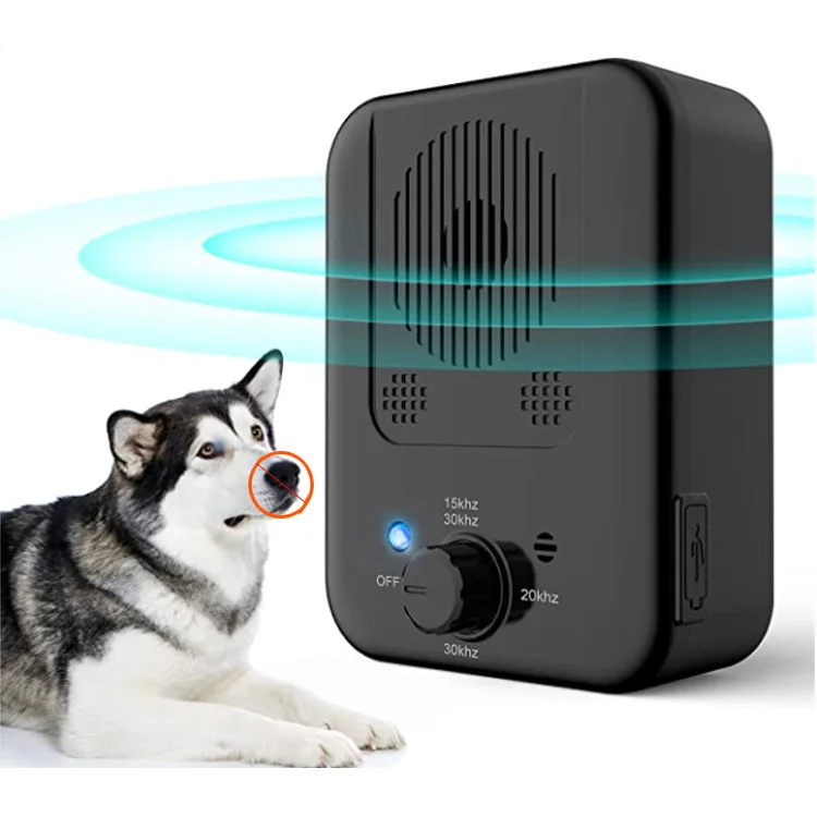 Rechargeable Eco-Friendly Ultrasonic Dog Bark Control Device Anti Barking Pet Training Waterproof Adjustable Modes