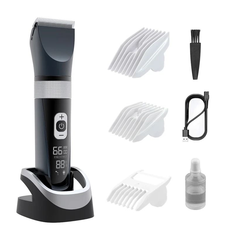 Rechargeable Electric Dog Grooming Kit Low Noise Quiet Cordless Pet Hair Trimmer Blade Ceramic Shaver Clippers for Dogs Cats
