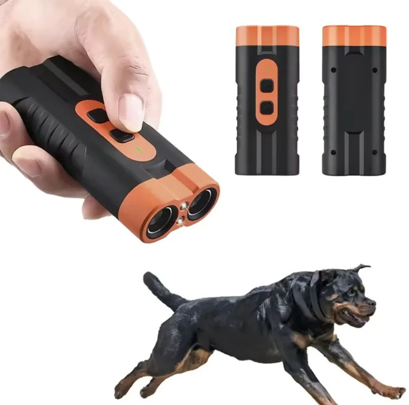 Rechargeable Sonic Bark Deterrent Anti Barking Stop Bark Training Device Trainer LED Ultrasonic Dog Repeller