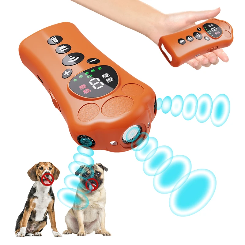 Rechargeable LED Ultrasonic Dog Repeller Sonic Bark Deterrent Anti Barking Stop Training Device Anti Barking Device