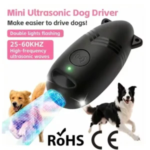 Rechargeable Ultrasonic Dog Bark Control & Anti Barking Repeller with 25 60KHz Frequency 10 20 Hours Battery Life ABS Material