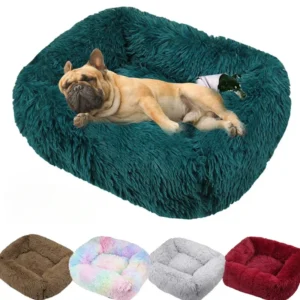 Rectangle Dogs Cats Bed Couch Long Plush Beds Faux Fur Plush Dog Pet Cushion Bed Nest