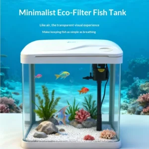 Rectangle Glass Fish Tank with Lid for Goldfish Turtle and Small Fish