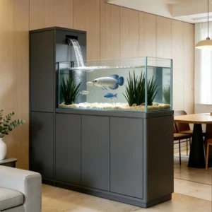 Rectangle Living Room Glass Fish Tank Screen Partition Floor Standing Oxygen Generating All-in-One Home Aquarium