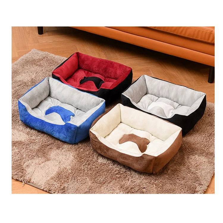 Rectangle Pet Bed Comfortable Soft Dog Bed Cat Bed Pet Cushion with Non-Slip Bottom