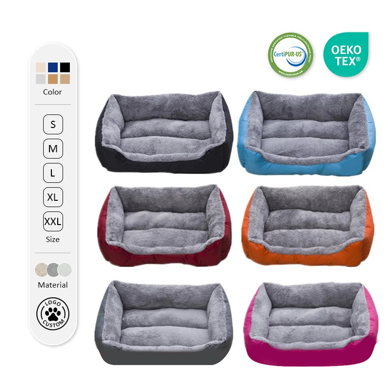 Rectangular Dog Bed Dogs Cats Waterproof Anti Slip Bottom Pet Beds Soft Sofa Dog Bed