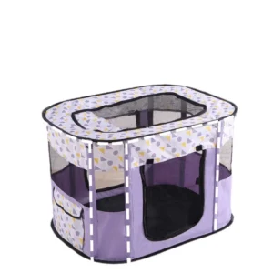 Rectangular Folding Fabric Dog & Cat Cage with Tents for Puppies and Kittens