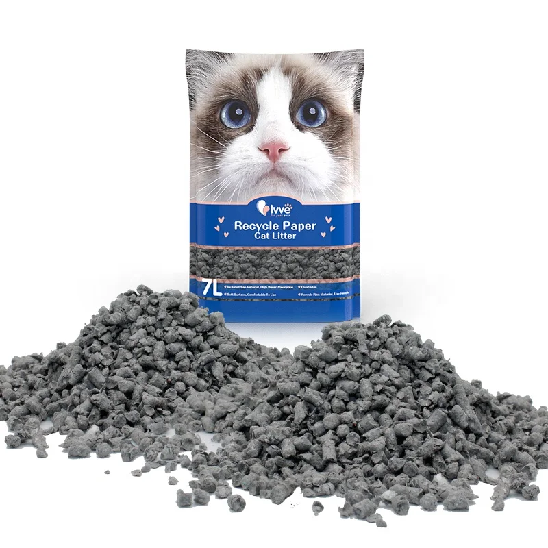 Recycled Grey Non Clumping Recycle Newspaper Cat Litter Paper Pellets