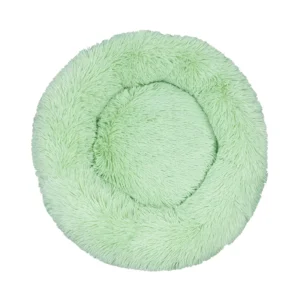 Reebay Cozy Breathable Green Round Cat House & Dog Sofa Washable Bed with Non Removable Cover Mechanical Wash for Pet Puppies