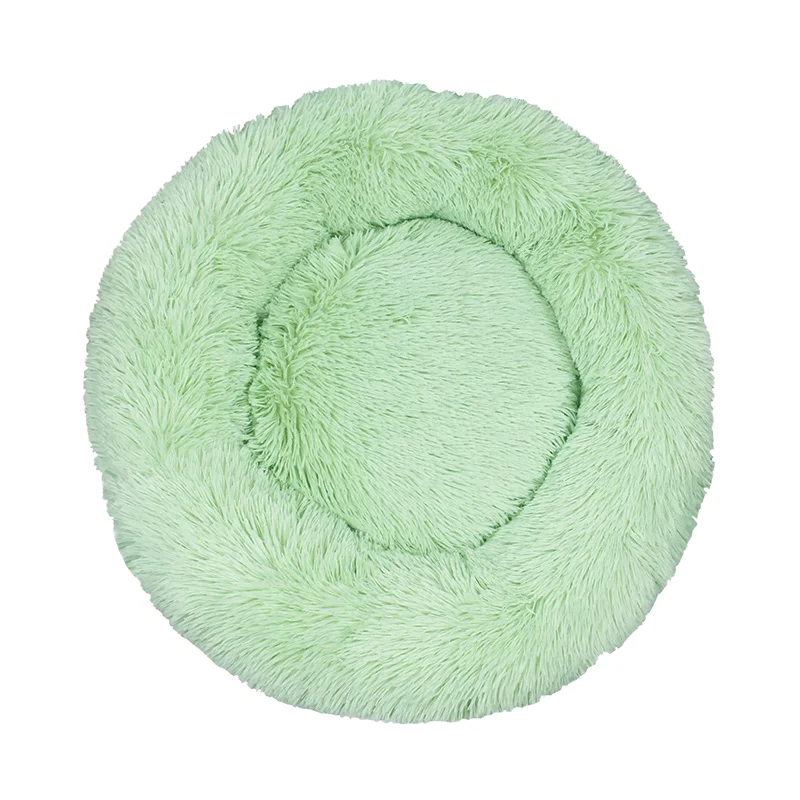 Reebay Cozy Breathable Green Round Cat House & Dog Sofa Washable Bed with Non Removable Cover Mechanical Wash for Pet Puppies