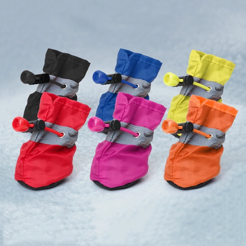 Reflective Anti Slip Dog Shoes with Waterproof Oxford Soft Sole Cover Pet Accessories for Foot Protection Dog Socks