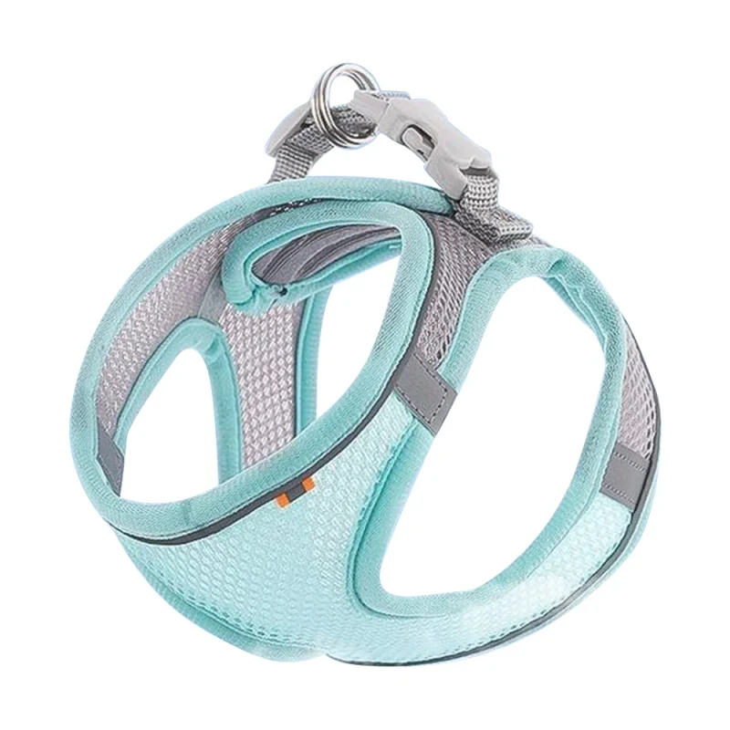Reflective Nylon Pet Harness Leash with Buckle Closure No Pull Design for Small Dogs Cartoon Style XS Size