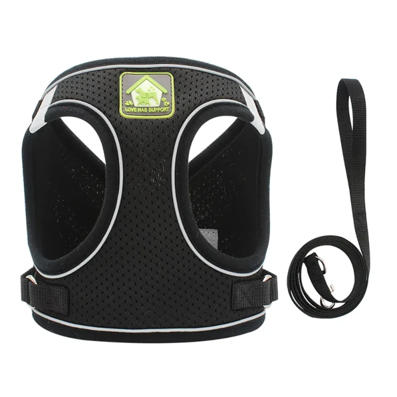 Reflective Stripe Other Pet Harness Vest Collar and Leash Tough Step In No Pull Pet Dog Harness Sets