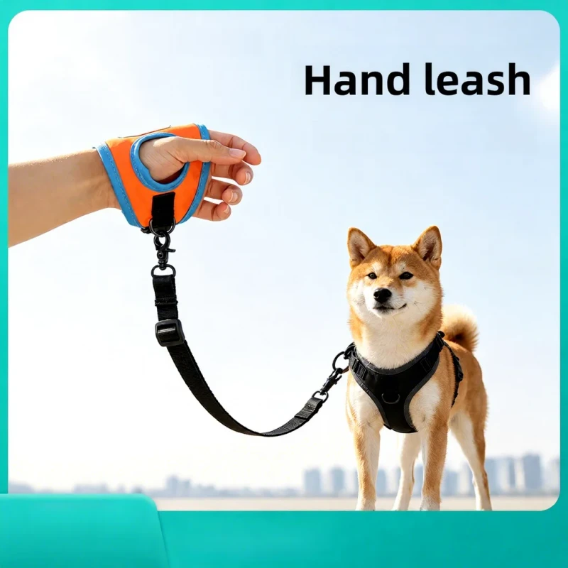Reflective Wrist Strap Dog Leash Hands Free Adjustable Anti Pull Heavy Duty Nylon Walking Lead for Small Medium Dogs