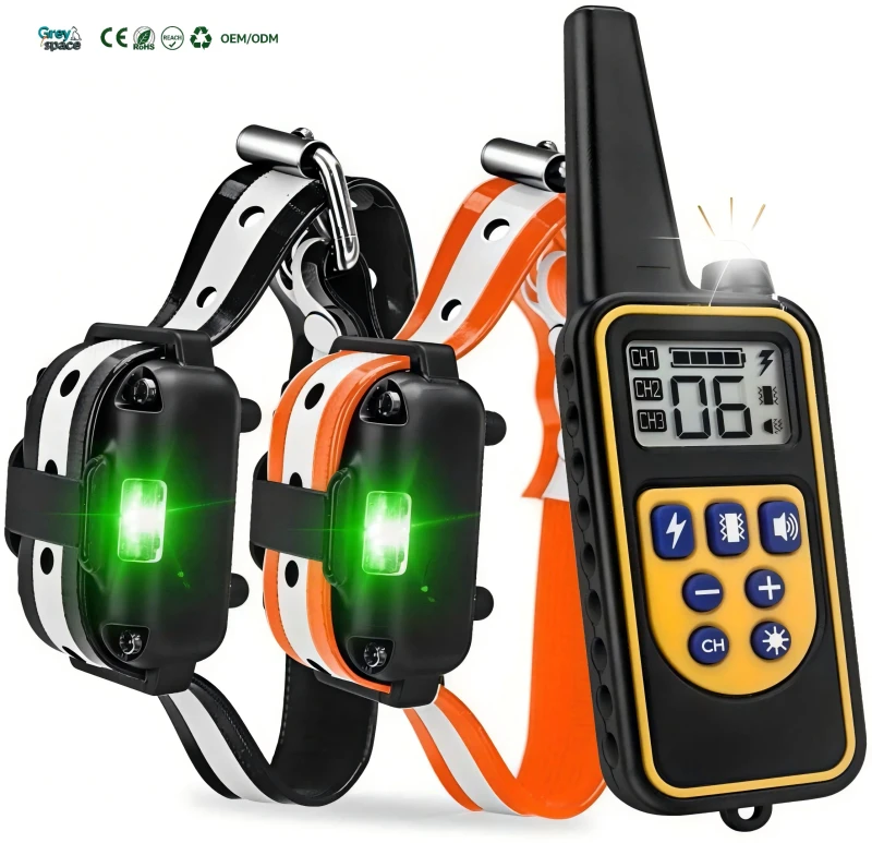 Remote Control Multi-Mode Dog Training Collar Ultrasonic Electric Shock Multi-Channel Rechargeable LCD Display IPX Bark Control