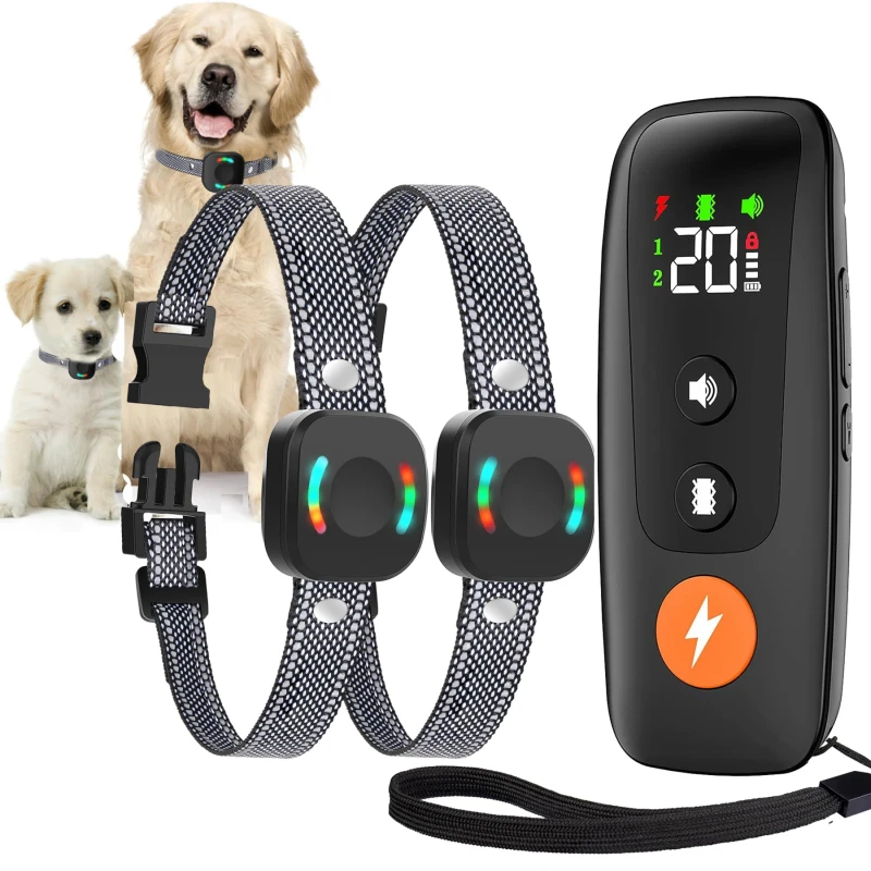Remote Smart Dog Training Collar Anti-Bark Shock Collar to Stop Barking Biting for Small Medium and Large Dogs
