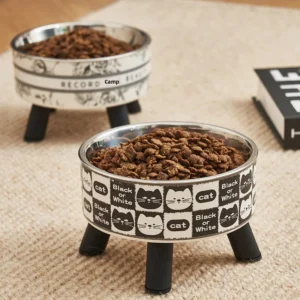 Removable Stainless Steel Non-slip Pet Food Feeding Bowls Elevated Anti-tipping Puppy Feeder Bowls Food Water Bowl Pet Feeder