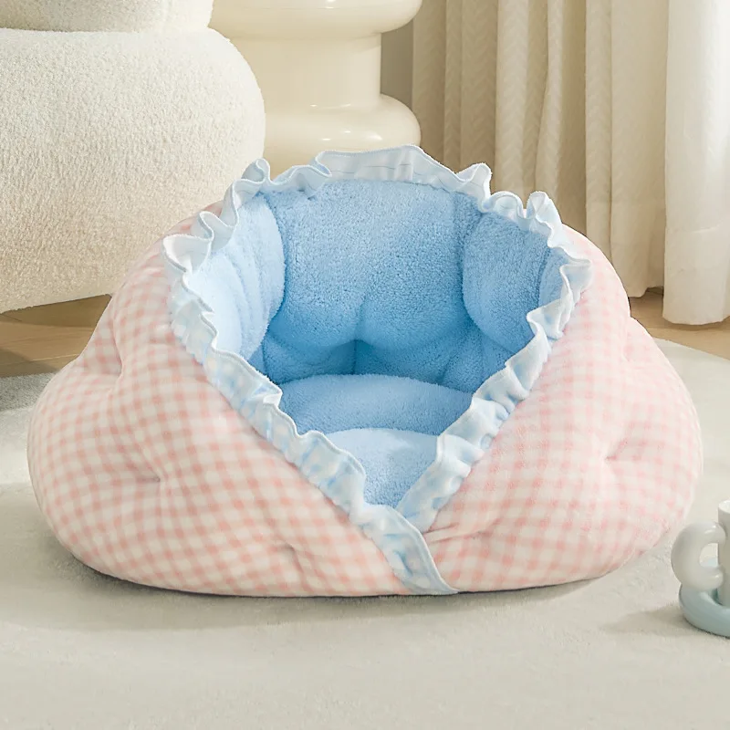 Removable Washable Velvet Rectangle Luxury Eco-Friendly Pet Bed Large Small Dogs Cats Anti-Slip Bottom Plush Warm Durable