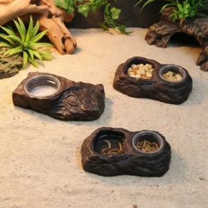 Reptile Accessories Reptile Decor Resin Rock Reptile Water Dish Reptile Food Water Feeding Bowl