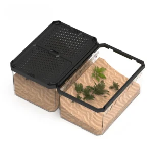 Reptile Breeding Box Magnetic Double door Sliding Cover with High Transparency Breeding Box Reptile & Amphibian Supplies