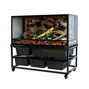 Reptile Breeding Box for Geckos Lizards and Snakes Stackable Shelf Rectangular Design