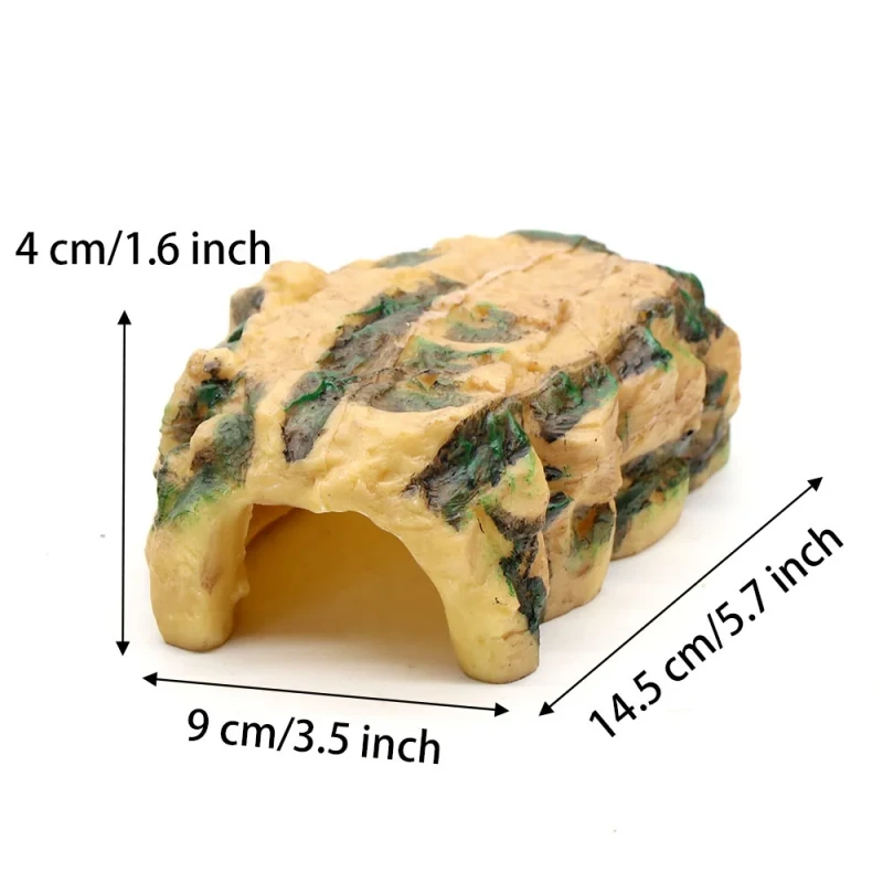Reptile Cave Resin Rock Hide Habitat Aquarium Decoration for Small Animals Reptile Amphibian Terrarium