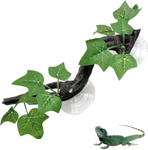 Reptile Corner Branch Terrarium Plant Decoration with Suction Cup for Amphibian Lizard Snake Climbing Tree Root Ornament