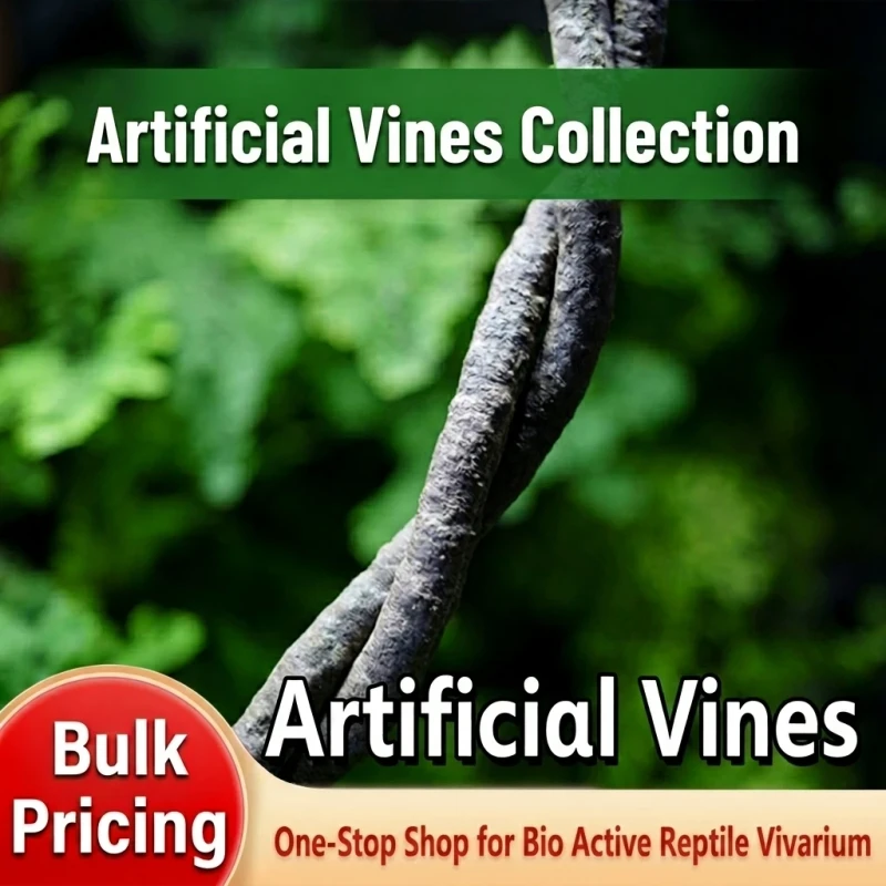 Reptile Jungle Vine Realistic Climbing Branch Pet Habitat Decor for Lizard Frog Snake Chameleon AmphibianTerrarium Hanging Plant