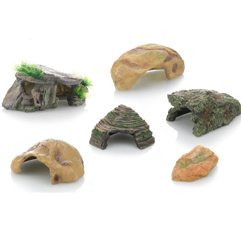 Reptile Pet Accessories Resin Decoration Climbing Snake Turtle Lizard Small Hiding Cave Reptile