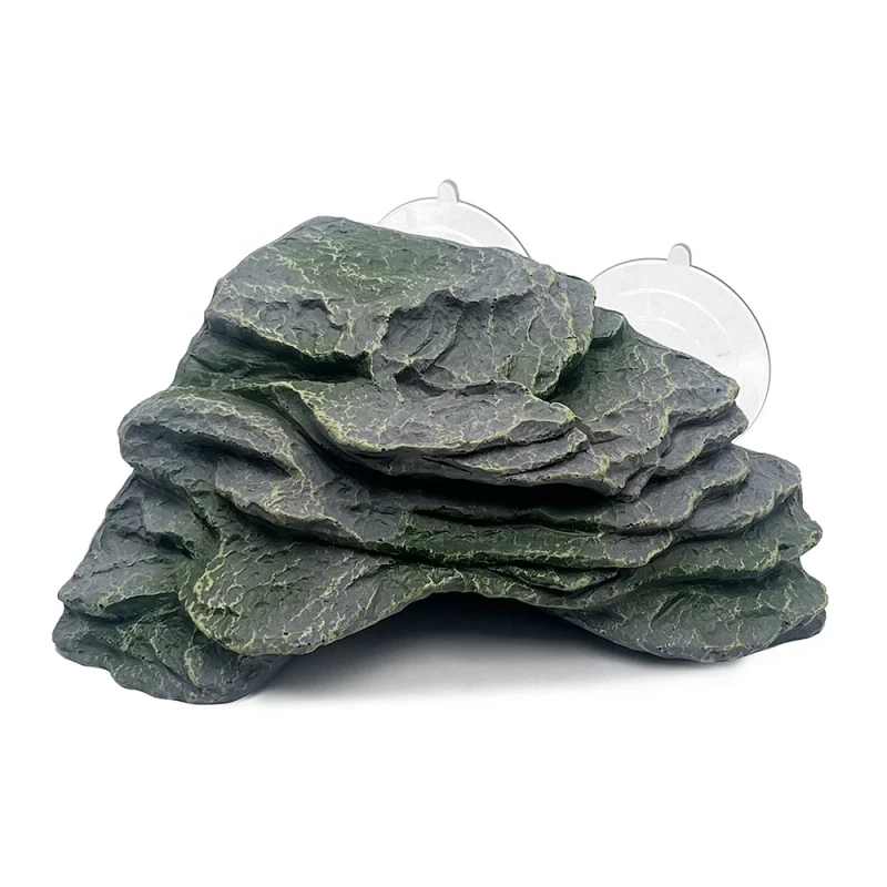 Reptile Supplies Reptile Hideout Shelter Resin Reptile Cave Decoration with Sucker for Turtle Lizard Snake Gecko