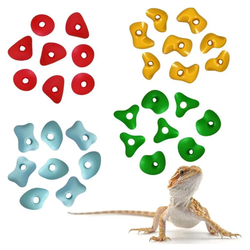 Reptile Terrarium Climbing Rock Grips Colorful Acrylic Lizard Bearded Dragon Tank Wall Decor Accessories