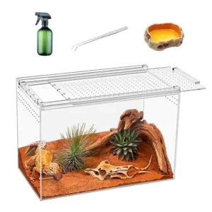 Reptile Terrarium Kit Reptile Breeding Box Magnetic Acrylic Enclosure for Tarantula Hermit Crab Jumping Spider