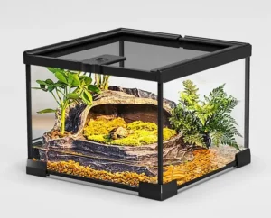 Reptile Terrarium Tank Glass Breeding Box with Ultra Clear Glass Suitable for Hermit Crab Gecko Lizard Snake Turtle