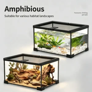 Reptile Terrarium Tank Glass Vivarium Breeding Box Ultra Clear Eco Friendly Durable Glass for Hermit Crab Gecko Lizard Snake