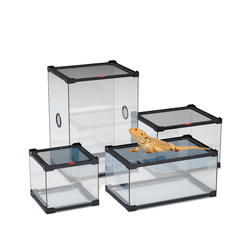 Reptile Transparent Pet Enclosure Snake Cage Glass Reptile Terrarium for Snake Lizard