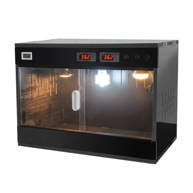 Reptizoo RK Model Black White PVC Eco Friendly Durable Customizable Size Glass Terrarium Reptile Feeding Enclosure