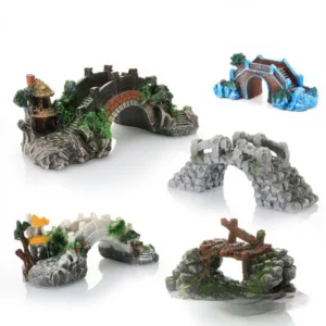 Resin Aquarium Bridge Ornament Large Medium Small Sizes Fish Tank Decor Crafts for Tropical Fish Landscape Multiple Styles