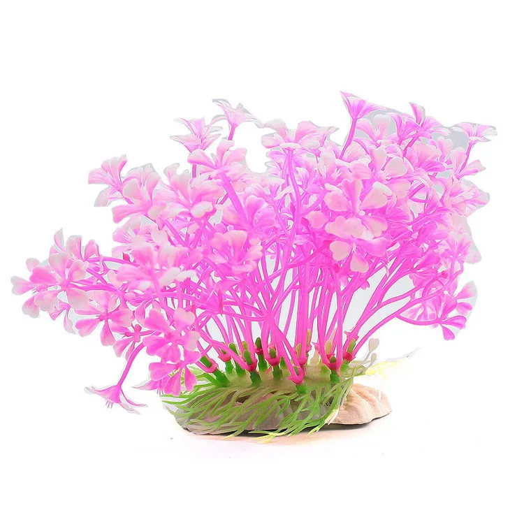 Resin Aquarium Decor Pink Artificial Plants Scaping Ornaments for Goldfish Tanks