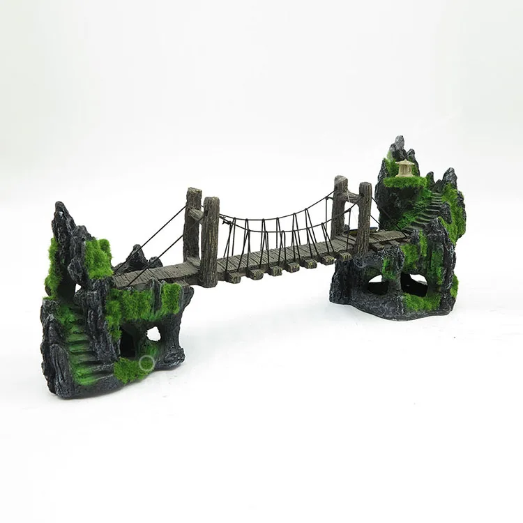 Resin Bridge Aquarium Decorations for Fish Tank Aquarium Ornament Aquatic Caves Hide Hut